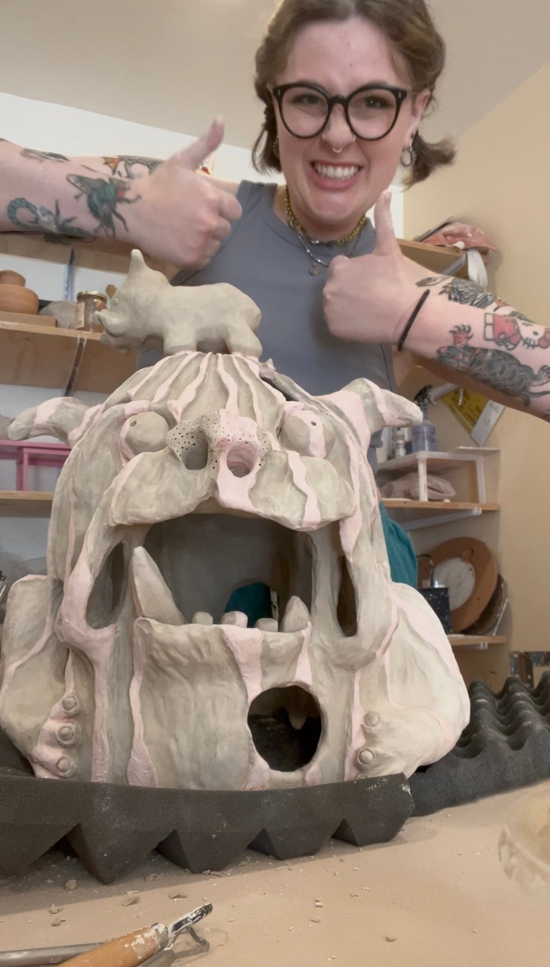 I love turning mud into creatures that take on a presence of their own and make people giggle.&nbsp;